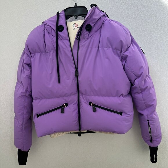 Moncler Jackets & Blazers - 1700 Moncler Grenoble Women's Purple Allesaz Matte Padded Bomber Jacket Size 0